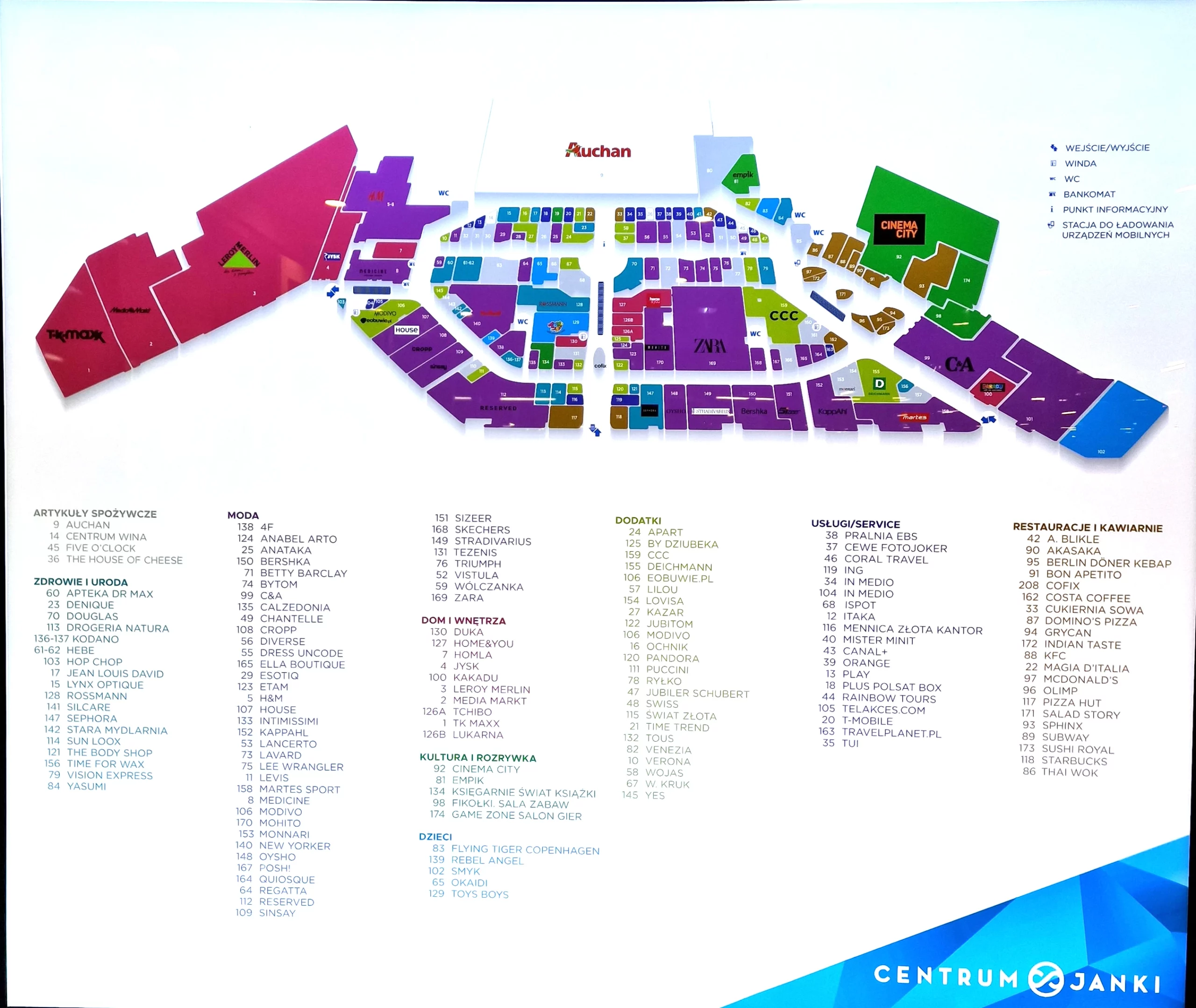 Plan Galeria Janki Mapa Sklepy